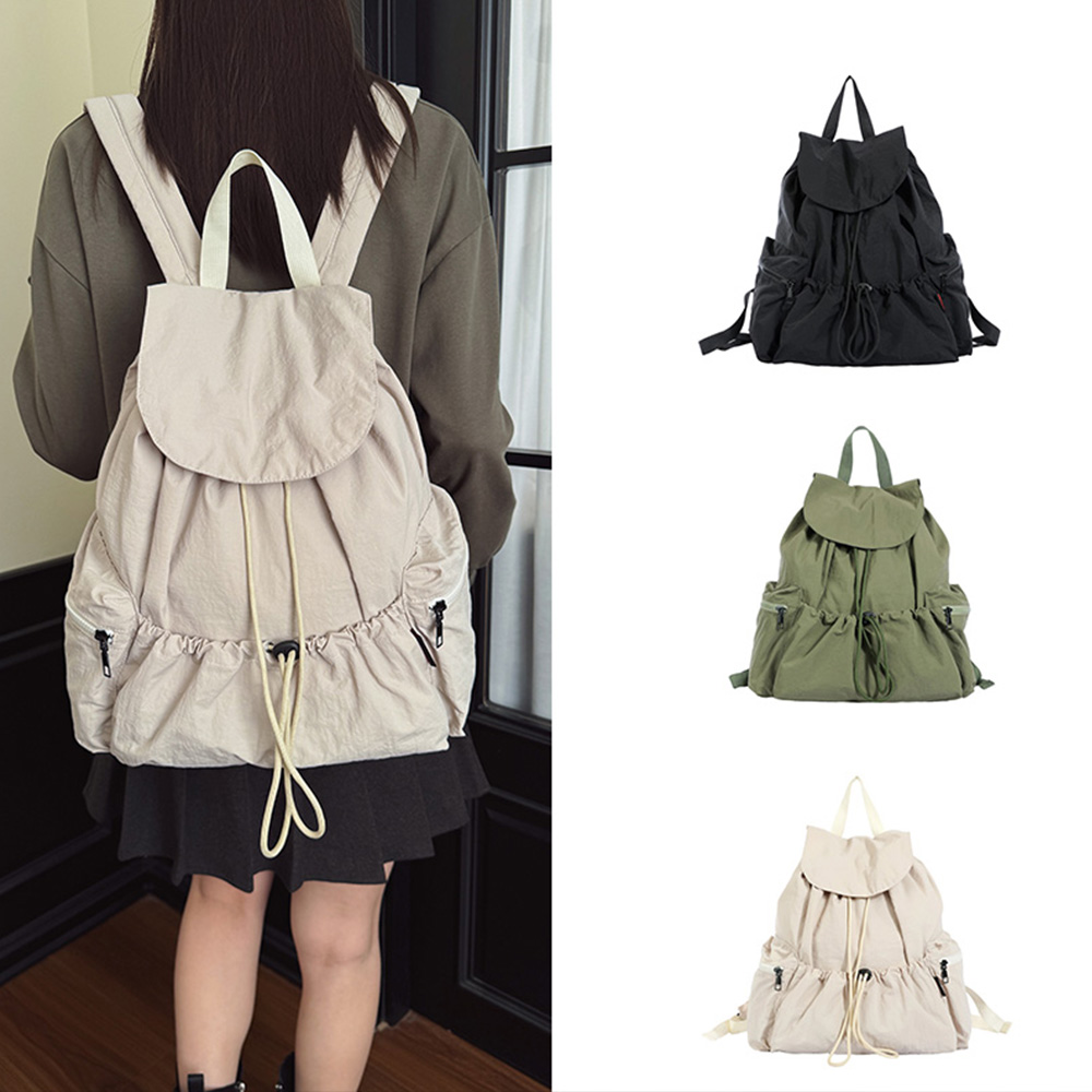 Canvas Backpack Casual - Zaino con cordoncino, realizzato in nylon,